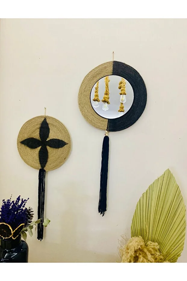 Jüt Serisi Bohem Afrikan Duvar Tabağı 2’li Set